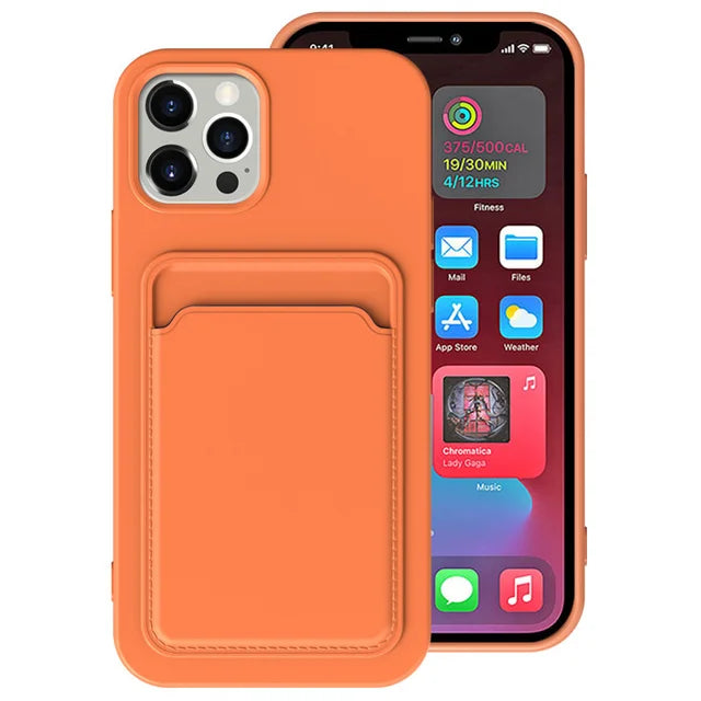 Phone Case For IPhone 16 Pro Max Case IPhone 12 Mini TPU Frosted Soft Protective Cover iPhone 14 Card Pocket 15 Plus