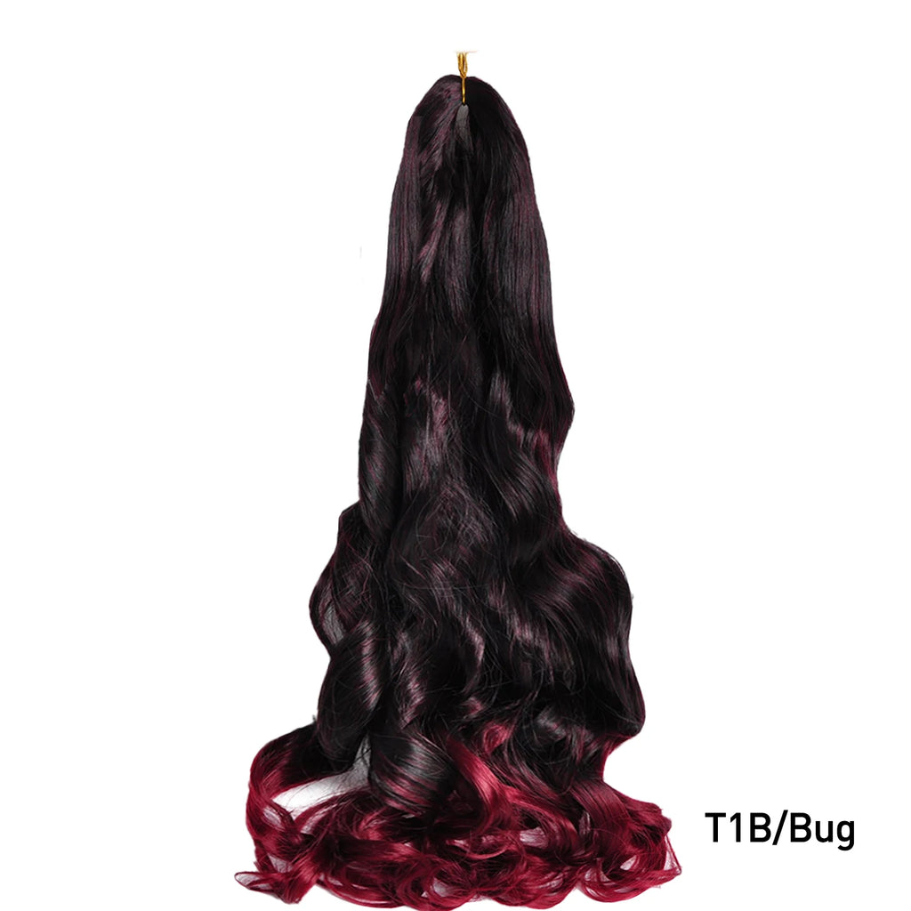 French Curls Braiding Hair Synthetic Hair Spiral Curls Braids Hair Pre Stretched Loose Wave Braiding Hair Extensions For Women