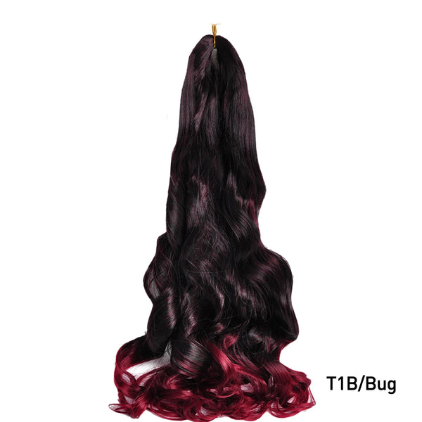 French Curls Braiding Hair Synthetic Hair Spiral Curls Braids Hair Pre Stretched Loose Wave Braiding Hair Extensions For Women