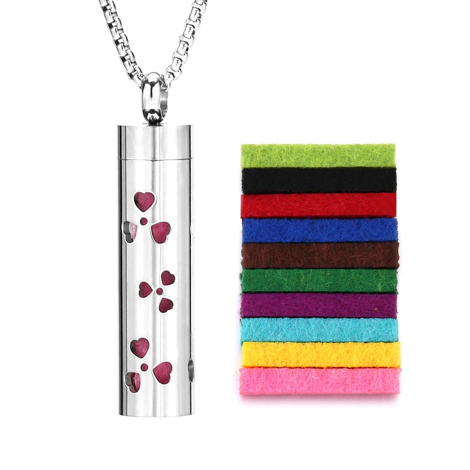 Rvs Holle Verticale Bar Luchtverfrisser Parfum Olie Diffuser Medaillon Charme Sieraden Hanger Ketting Voor Vrouwen Mannen Tiener