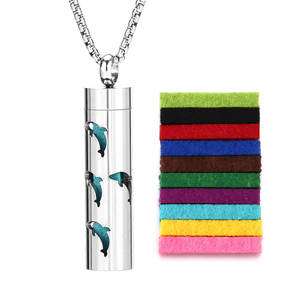 Rvs Holle Verticale Bar Luchtverfrisser Parfum Olie Diffuser Medaillon Charme Sieraden Hanger Ketting Voor Vrouwen Mannen Tiener