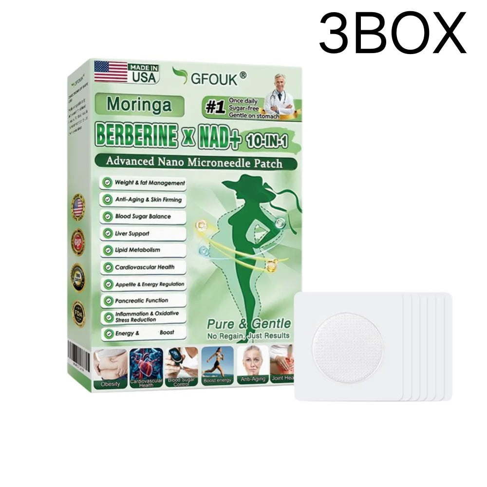 Nano Microneedle Firming Sticker - Berberine NAD+ Skin Firming & Body Shaping Patch for Women & Men, Long Lasting Care