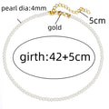 4mm-6mm Imitation Pearl Pendant Necklace for Women Elegant Romantic Invisible Fish Wire Clavicle Bead Collares Wedding Jewelry