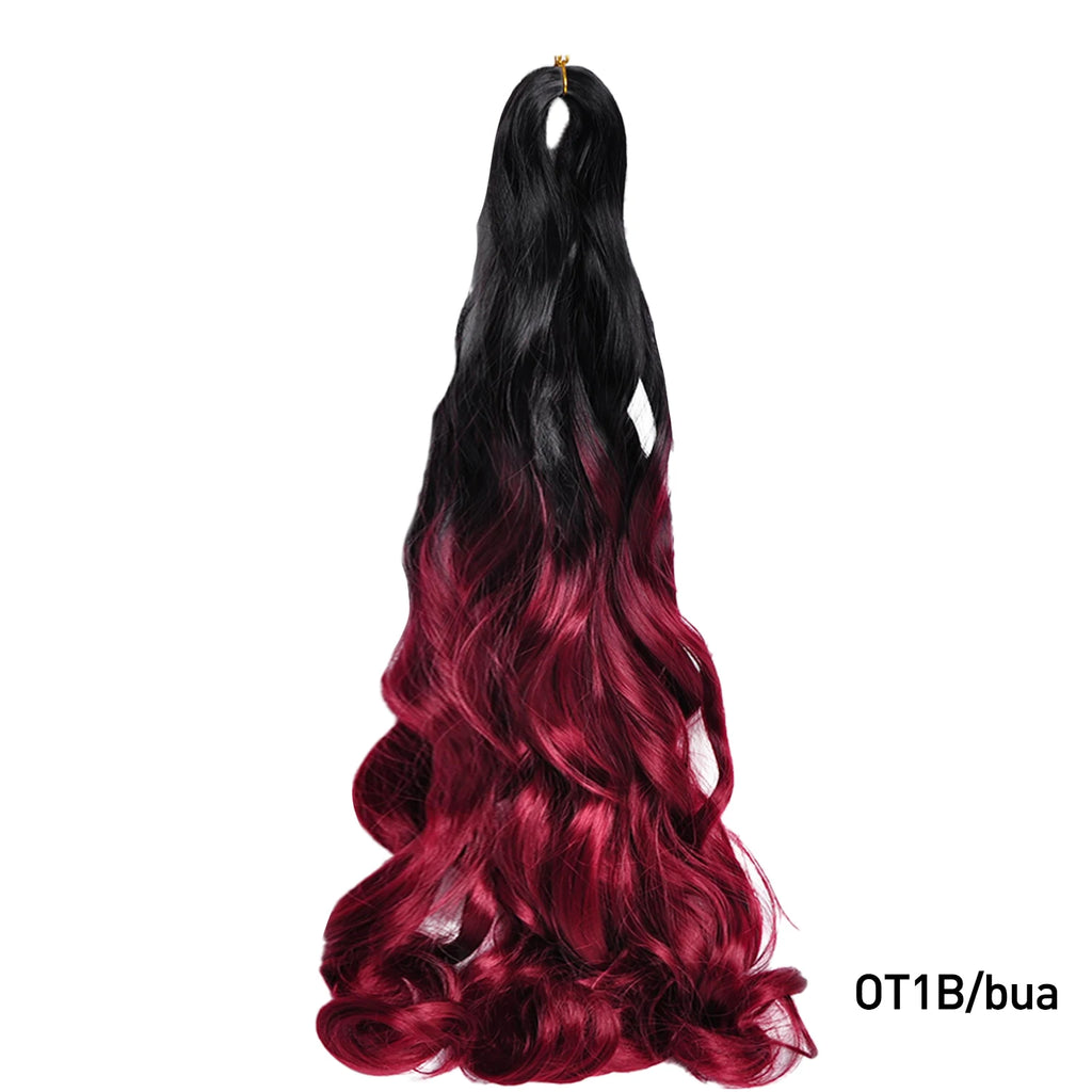 French Curls Braiding Hair Synthetic Hair Spiral Curls Braids Hair Pre Stretched Loose Wave Braiding Hair Extensions For Women