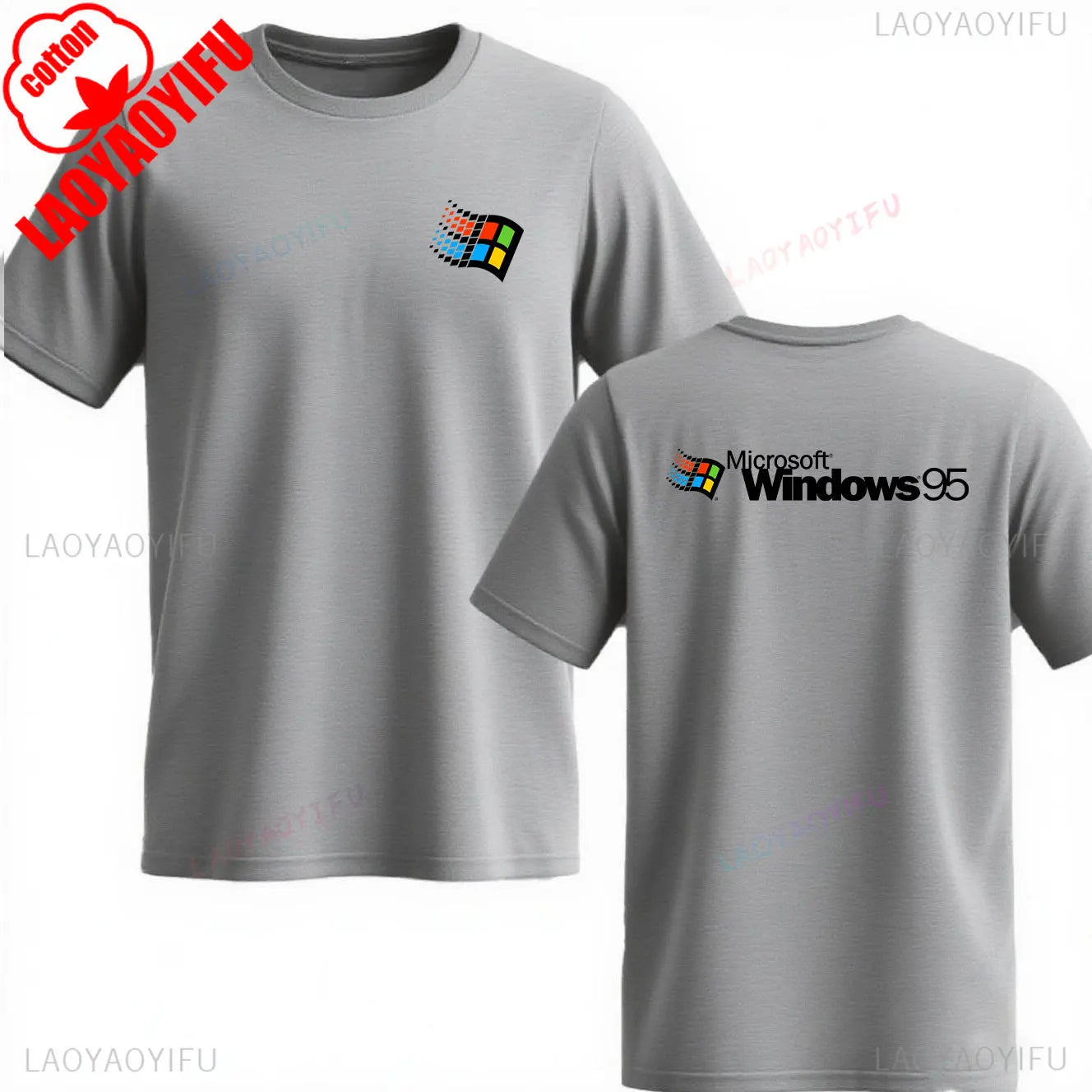 Windows 95 Small T-Shirt Summer Cotton Blouse Men 7 T Shirt Windows Casual Stylish Street Short Sleeve Gothic Vintage Streetwear