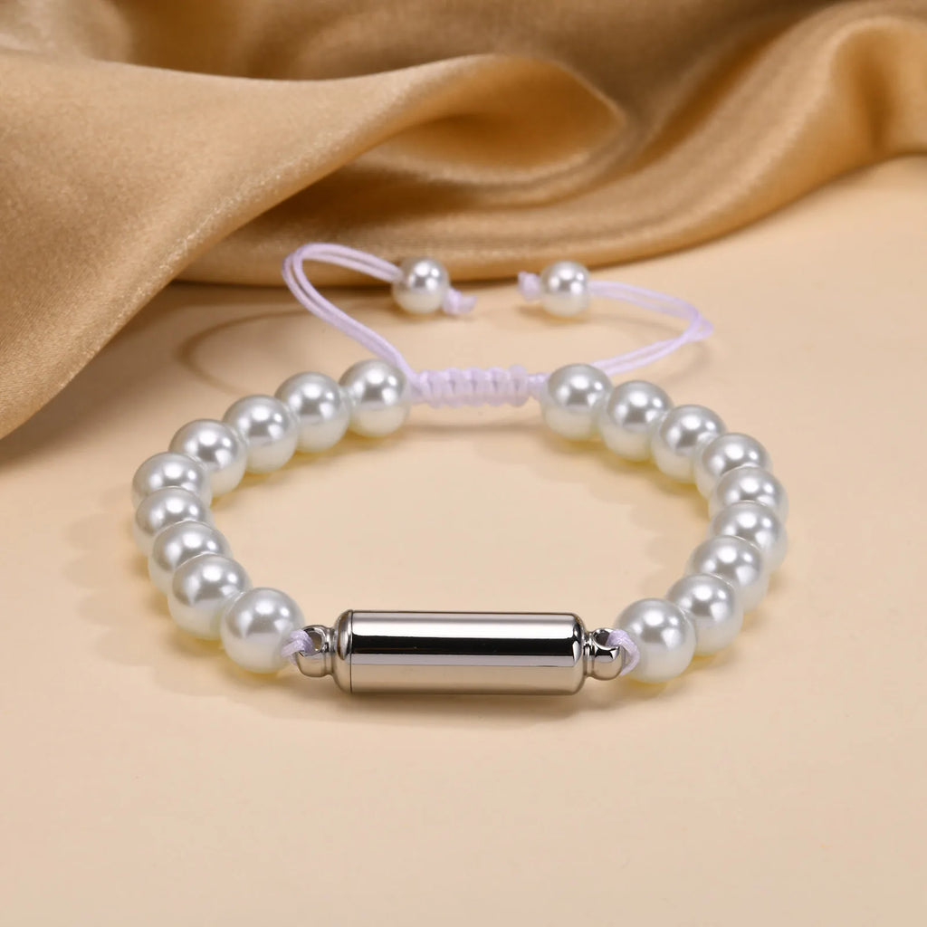 Vnox Men's Casual Lava Stone Beads Urn Bracelets for Ashes, Hollow Tube Cremation Keepsake Memorial Jewelry,Length Adjustable