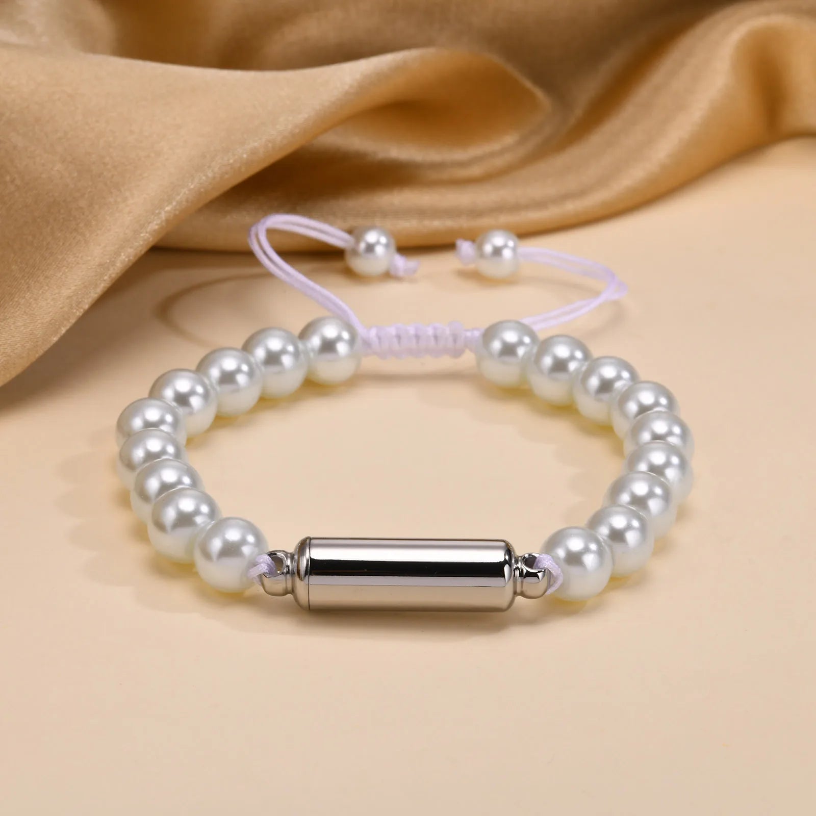 Vnox Men's Casual Lava Stone Beads Urn Bracelets for Ashes, Hollow Tube Cremation Keepsake Memorial Jewelry,Length Adjustable
