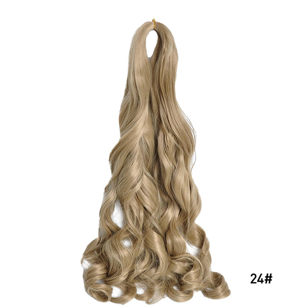 French Curls Braiding Hair Synthetic Hair Spiral Curls Braids Hair Pre Stretched Loose Wave Braiding Hair Extensions For Women