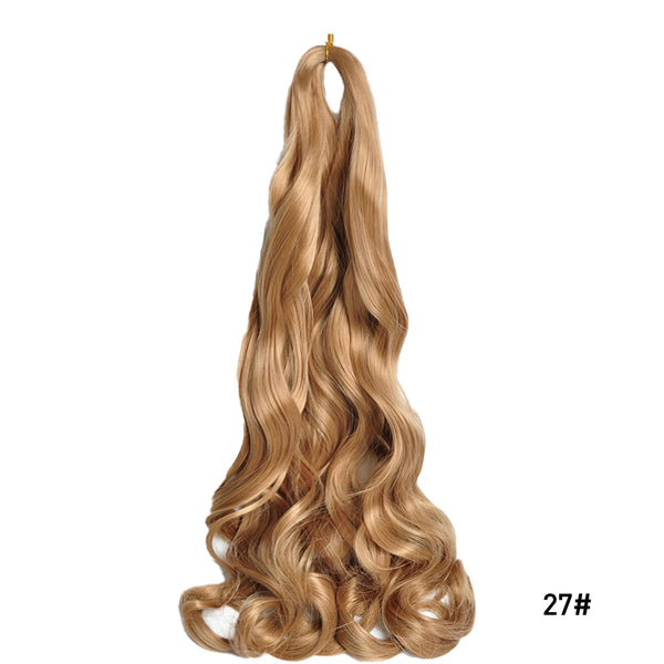 French Curls Braiding Hair Synthetic Hair Spiral Curls Braids Hair Pre Stretched Loose Wave Braiding Hair Extensions For Women