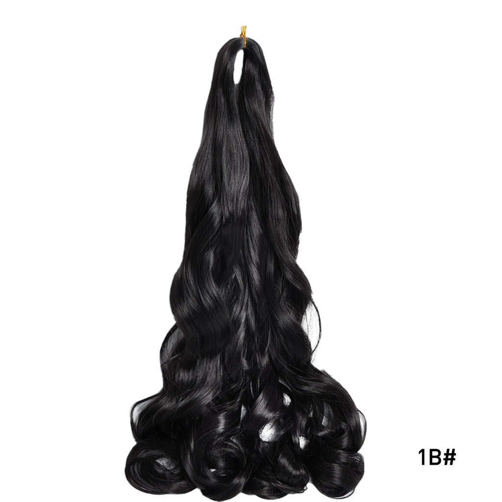 French Curls Braiding Hair Synthetic Hair Spiral Curls Braids Hair Pre Stretched Loose Wave Braiding Hair Extensions For Women