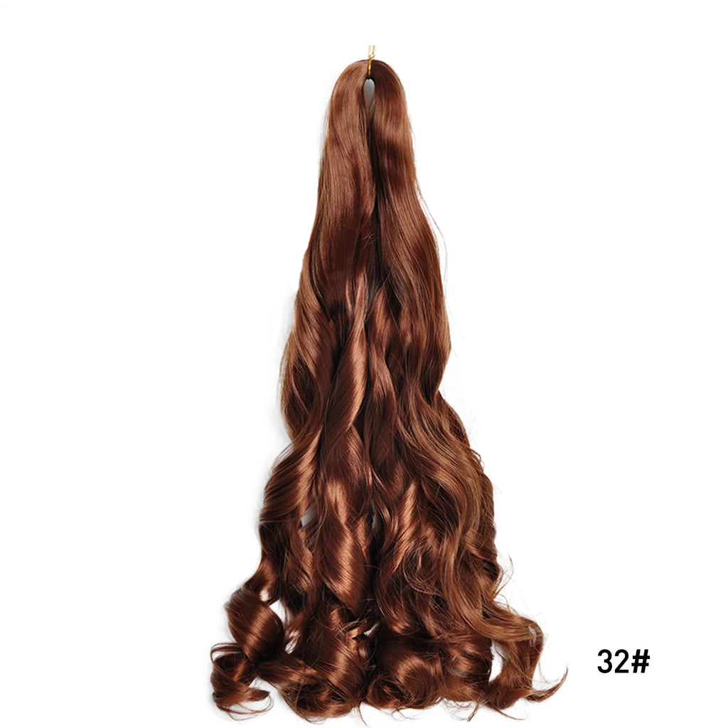 French Curls Braiding Hair Synthetic Hair Spiral Curls Braids Hair Pre Stretched Loose Wave Braiding Hair Extensions For Women