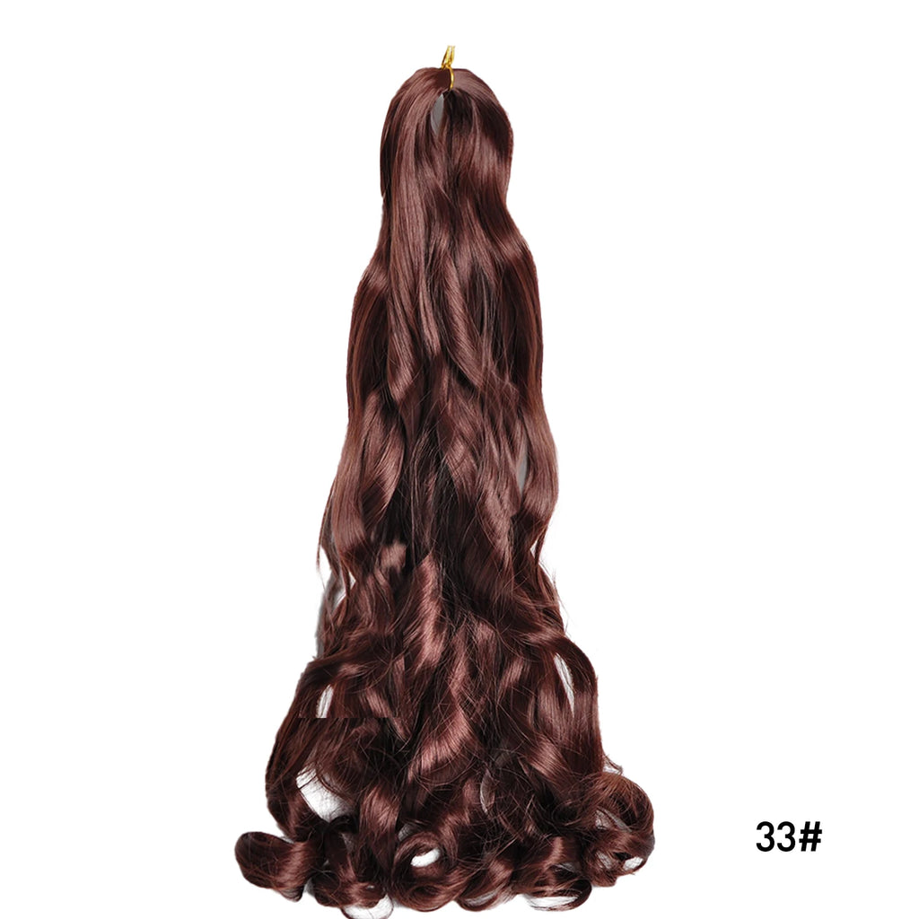French Curls Braiding Hair Synthetic Hair Spiral Curls Braids Hair Pre Stretched Loose Wave Braiding Hair Extensions For Women