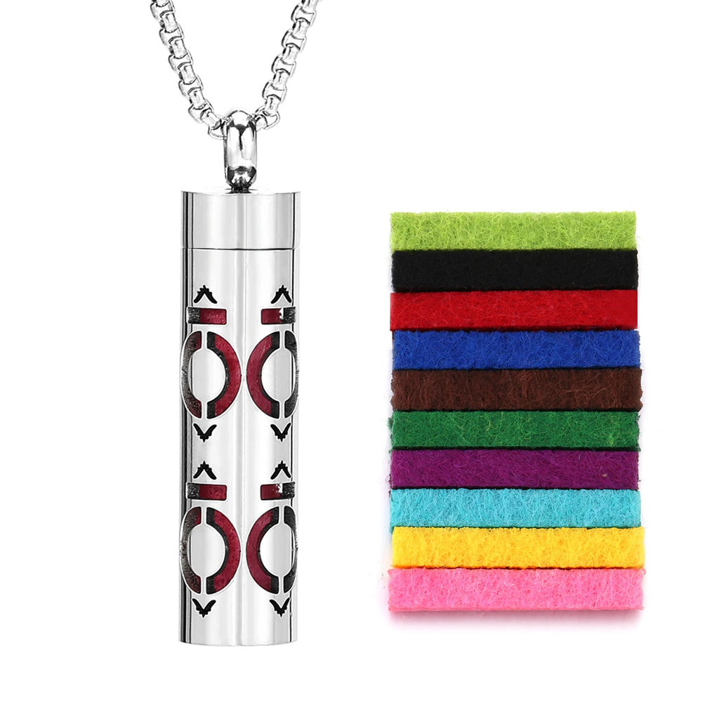 Rvs Holle Verticale Bar Luchtverfrisser Parfum Olie Diffuser Medaillon Charme Sieraden Hanger Ketting Voor Vrouwen Mannen Tiener