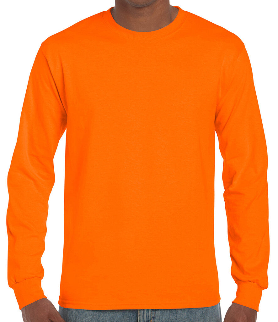 Gildan Mens Ultra Cotton Adult Long Sleeve T-Shirt Classic Fit Rib Cuffs Tee TOP