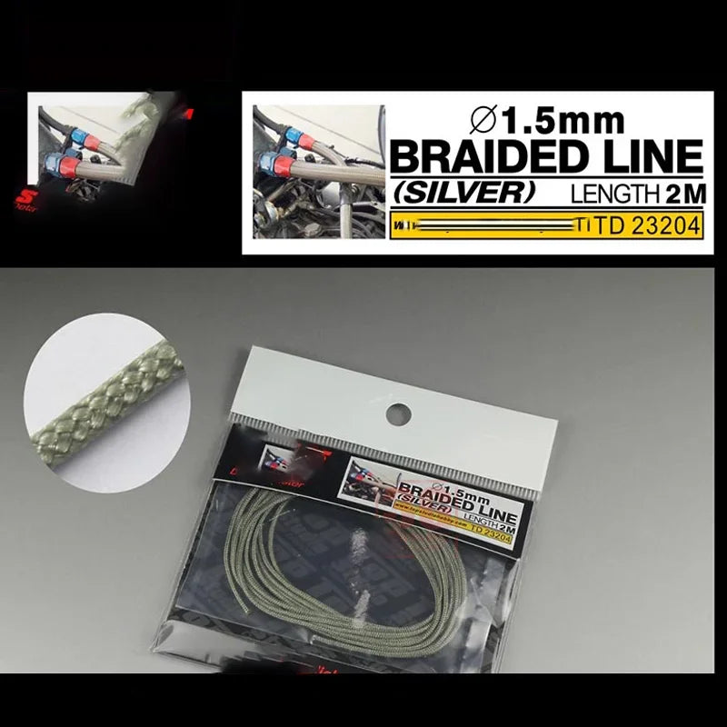Φ0.6-1.5mm 2m Length Braided Line Assembly Model Building Parts Braid Wire for Military Model Hobby DIY Accessories TD-23201~08