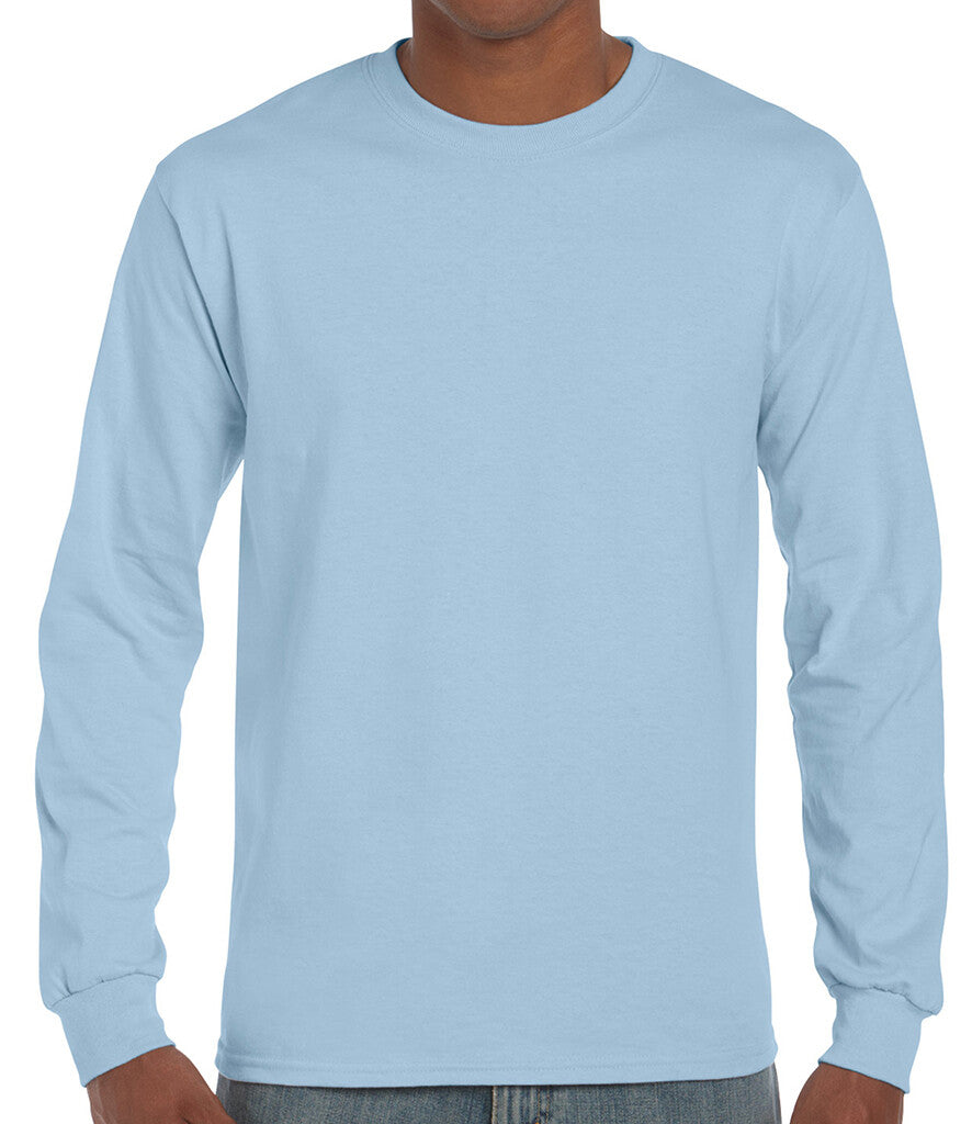 Gildan Mens Ultra Cotton Adult Long Sleeve T-Shirt Classic Fit Rib Cuffs Tee TOP