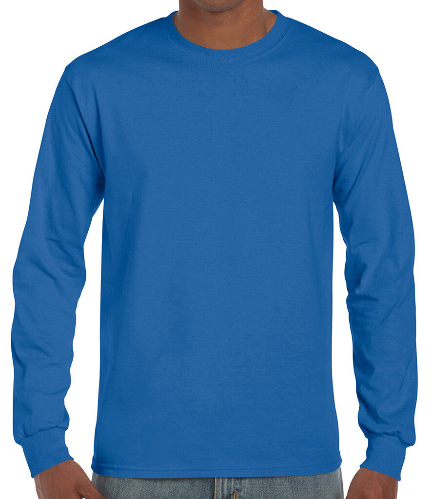 Gildan Mens Ultra Cotton Adult Long Sleeve T-Shirt Classic Fit Rib Cuffs Tee TOP