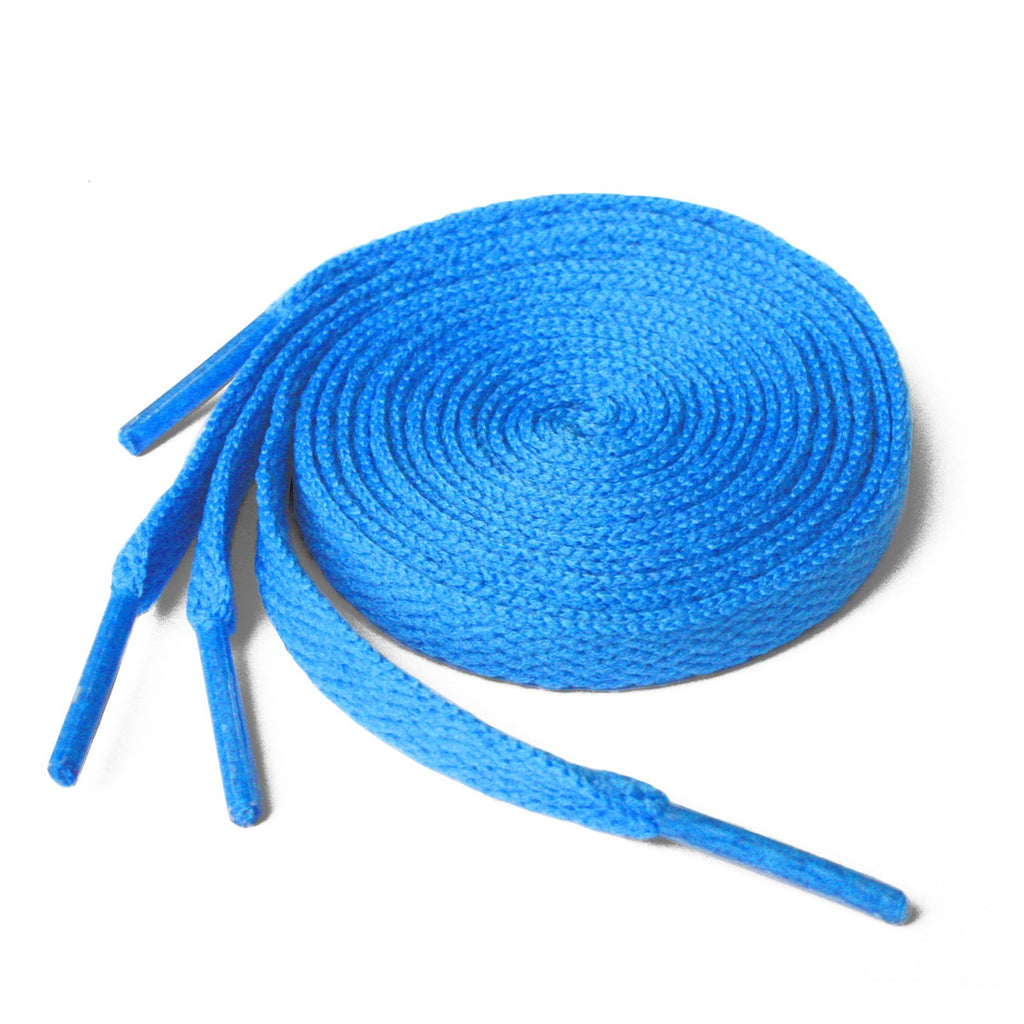 Flat Shoe Laces for Trainers or Boots Shoes 8mm Wide Black White or Colour Laces