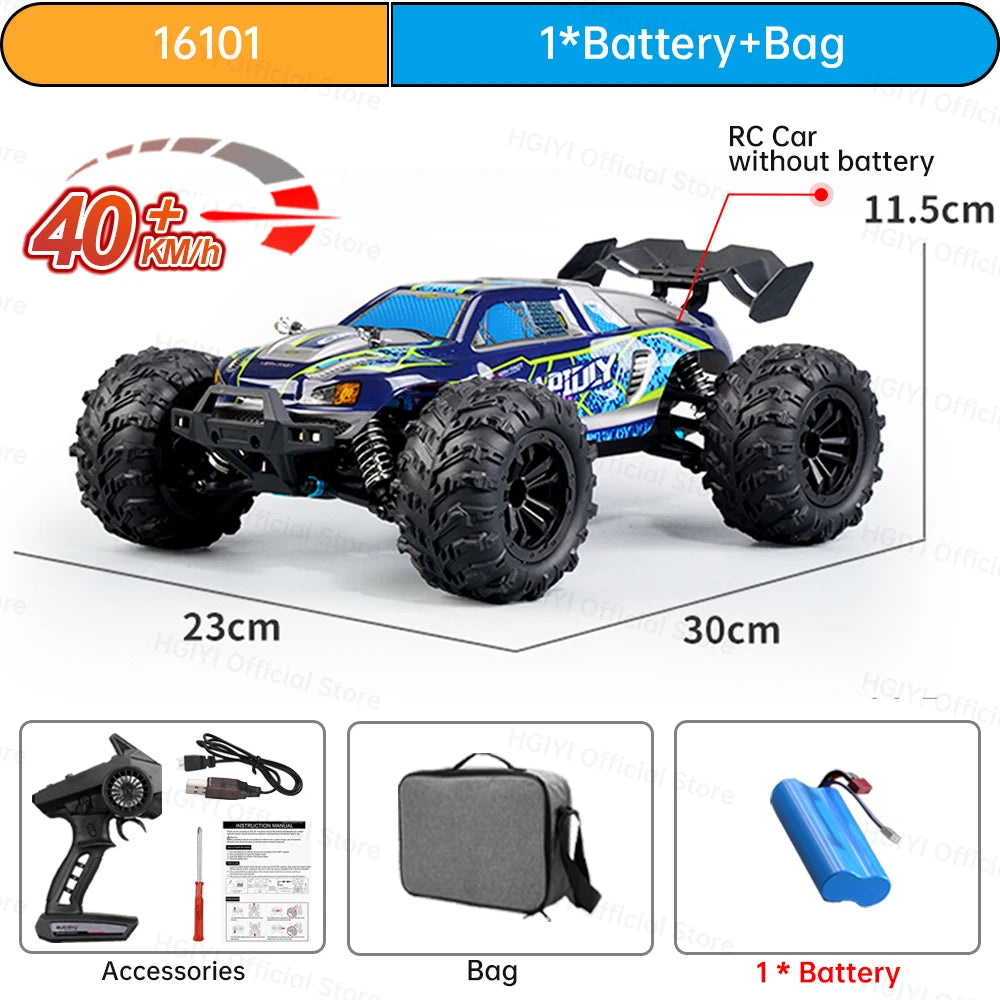 Teeggi 16101 /16102 PRO 1:16 70KM/H 4WD High Speed RC Car With LED Light Drift RC Off-Road Car Monster Truck Toy For Kid Gifts