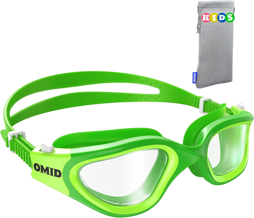 OMID Kids Swim Goggles, P2mini Lite Clear Lens Anti-Fog UV Protection Comfortable Swimming Goggles for kids Age 6-14