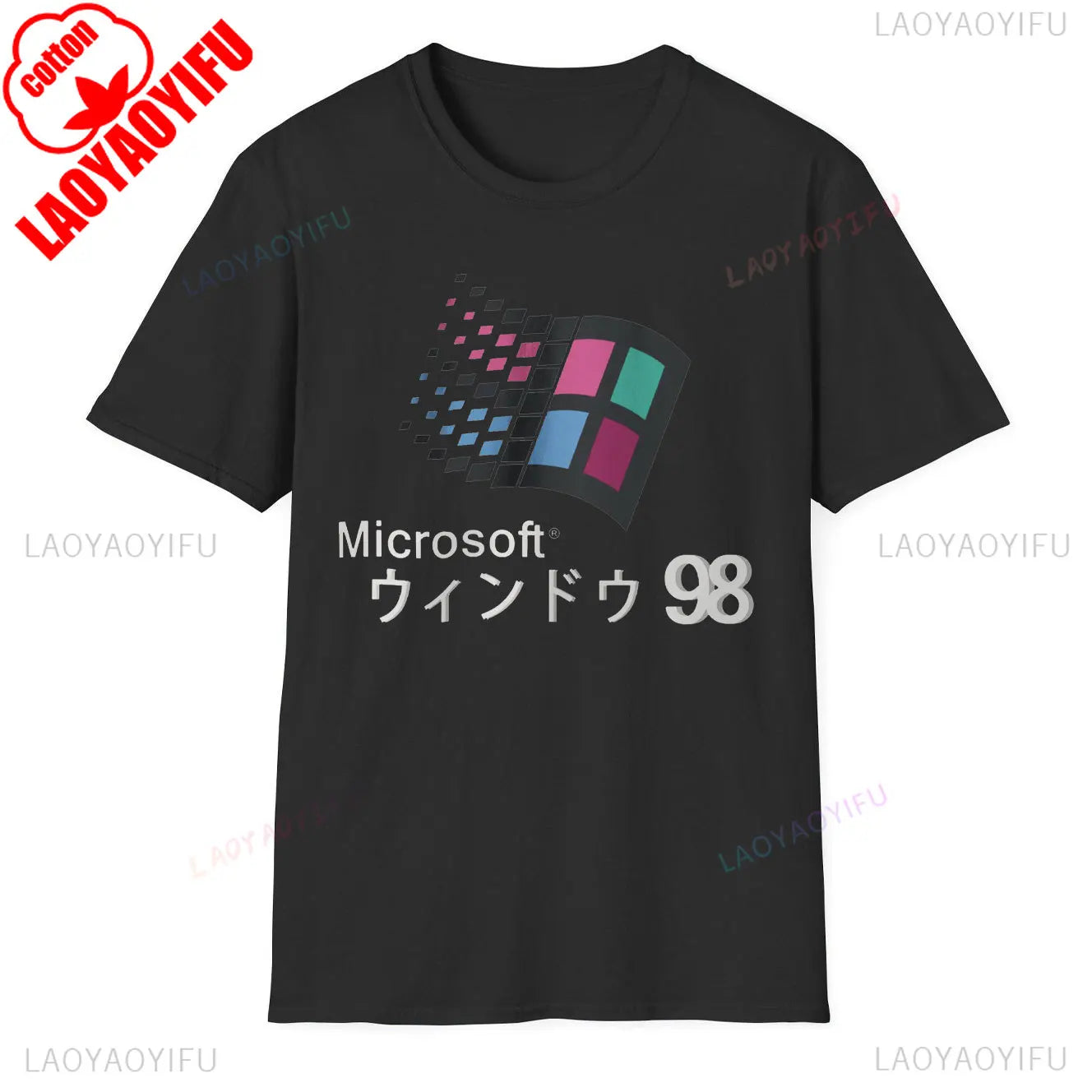 Windows 95 Small T-Shirt Summer Cotton Blouse Men 7 T Shirt Windows Casual Stylish Street Short Sleeve Gothic Vintage Streetwear