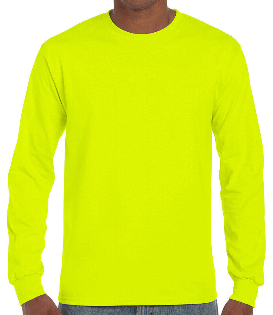 Gildan Mens Ultra Cotton Adult Long Sleeve T-Shirt Classic Fit Rib Cuffs Tee TOP
