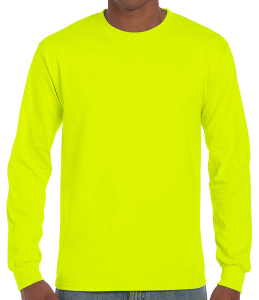 Gildan Mens Ultra Cotton Adult Long Sleeve T-Shirt Classic Fit Rib Cuffs Tee TOP