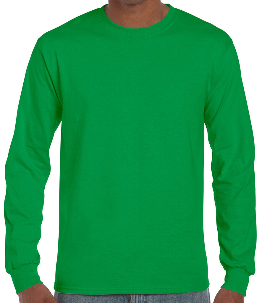 Gildan Mens Ultra Cotton Adult Long Sleeve T-Shirt Classic Fit Rib Cuffs Tee TOP
