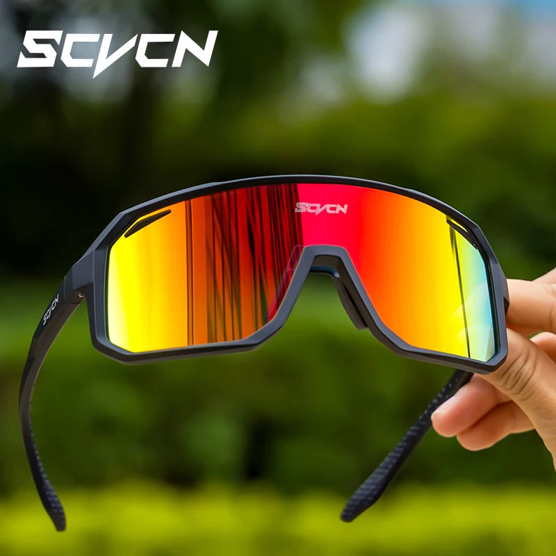 SCVCN New Outdoor Cycling Sunglasses Men Road Driving Bike Glasses Sports Mountain Climbing Women Bicycle Cycling UV400 Goggles