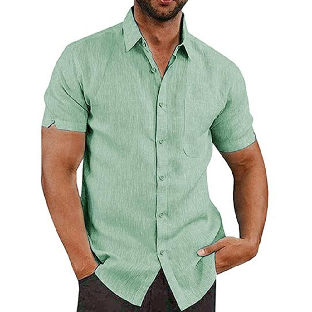 Mens Summer Short Sleeve Polo Shirts Work Casual Loose Button Up T Shirt Tops