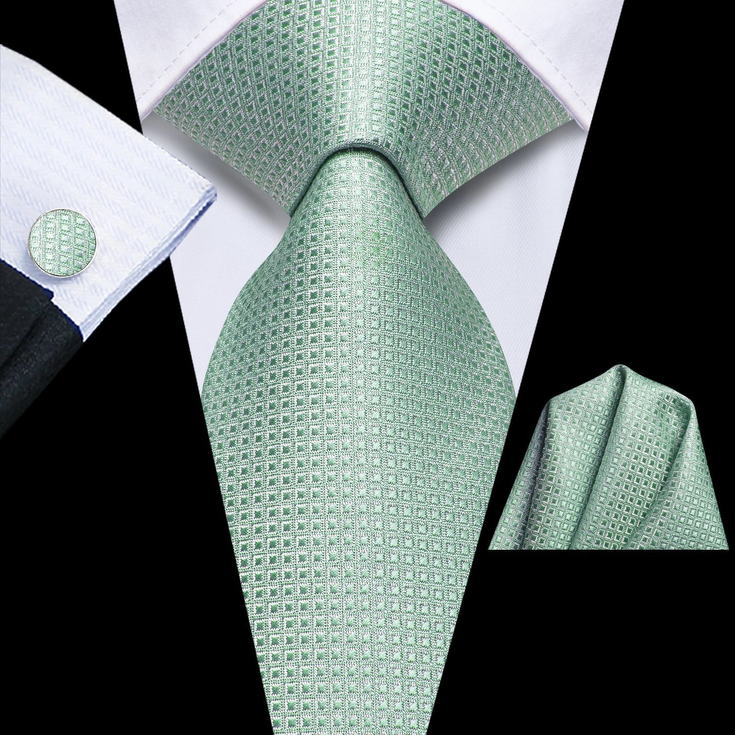 Hi-Tie Striped Black Red Gold Green Silk Wedding Tie For Men Handky Cufflink Gift Men Necktie Fashion Designer Business Party