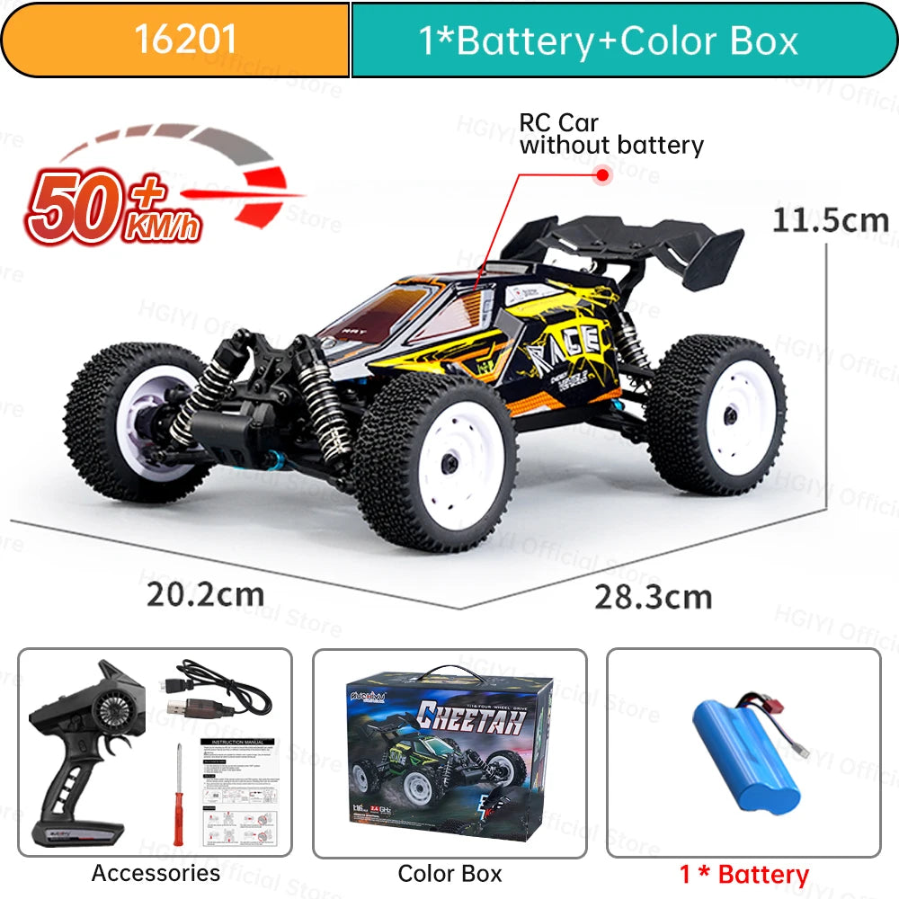 Teeggi 16101 /16102 PRO 1:16 70KM/H 4WD High Speed RC Car With LED Light Drift RC Off-Road Car Monster Truck Toy For Kid Gifts