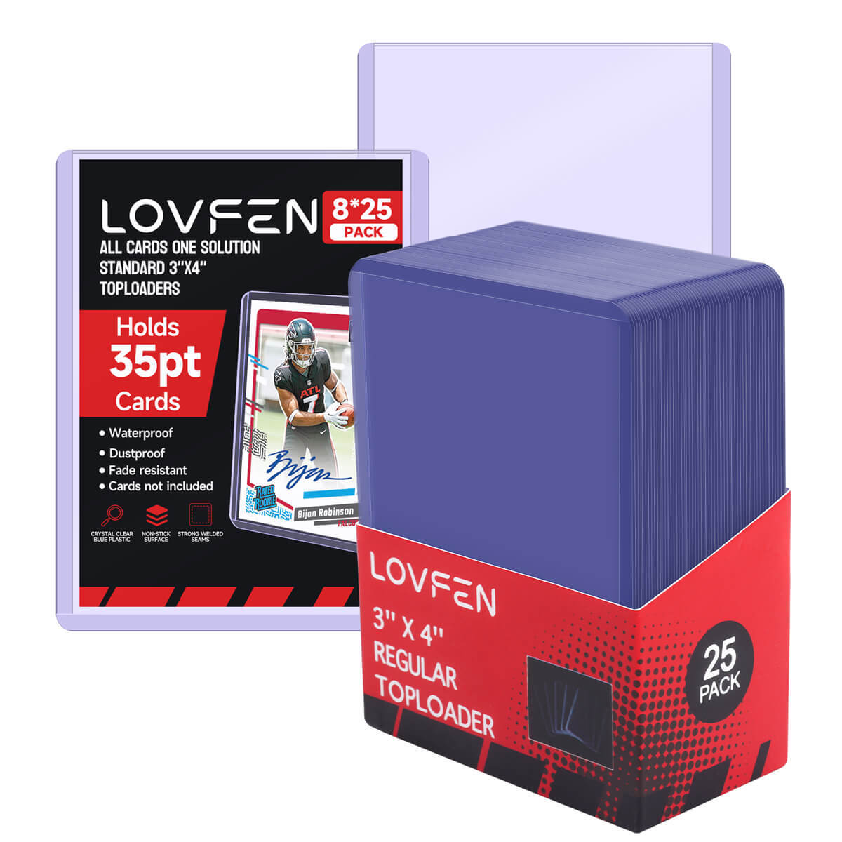100/200/500/1000/2000CT Standard 3"x4" Toploaders For 35pt Trading Sports Cards