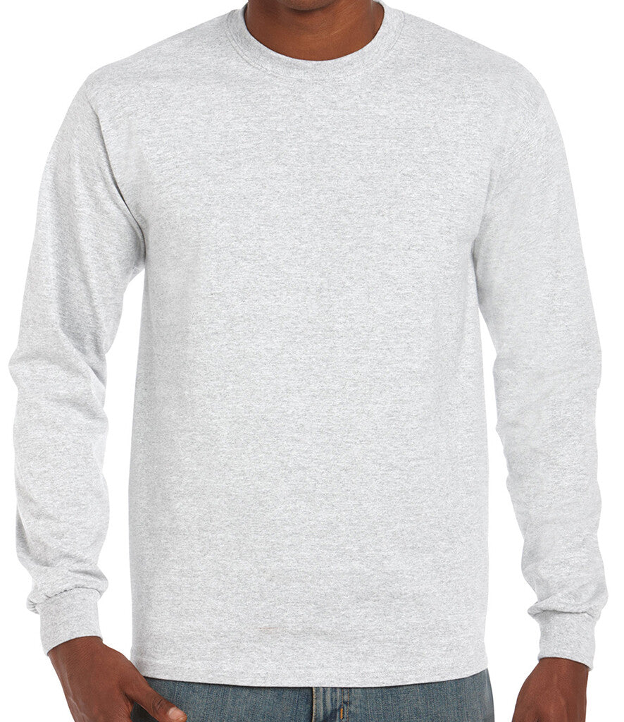 Gildan Mens Ultra Cotton Adult Long Sleeve T-Shirt Classic Fit Rib Cuffs Tee TOP
