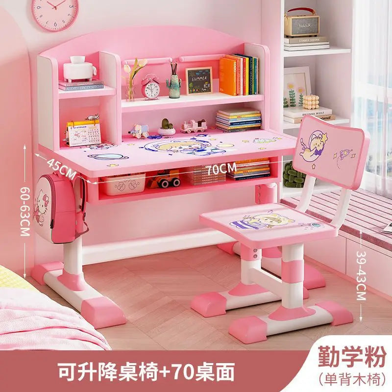 デスク 子供用本棚 一体型テーブル 子供用テーブルと椅子のセット 座り姿勢矯正 ライティングテーブル