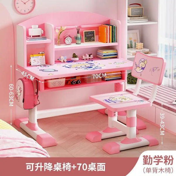 デスク 子供用本棚 一体型テーブル 子供用テーブルと椅子のセット 座り姿勢矯正 ライティングテーブル