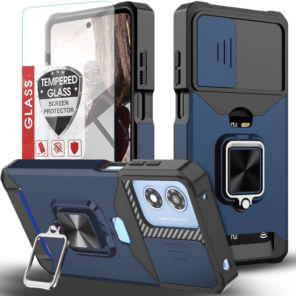 For Motorola Moto G Play 2024 Case Phone Cover Shockproof +Tempered Glass Screen