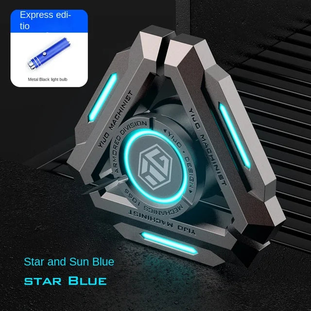 New Technology Metal Alloy Luminous Gyro Smart Black Technology Fidget Spinner Hand Stress Relief Toy Boy Adults Birtday Gifts