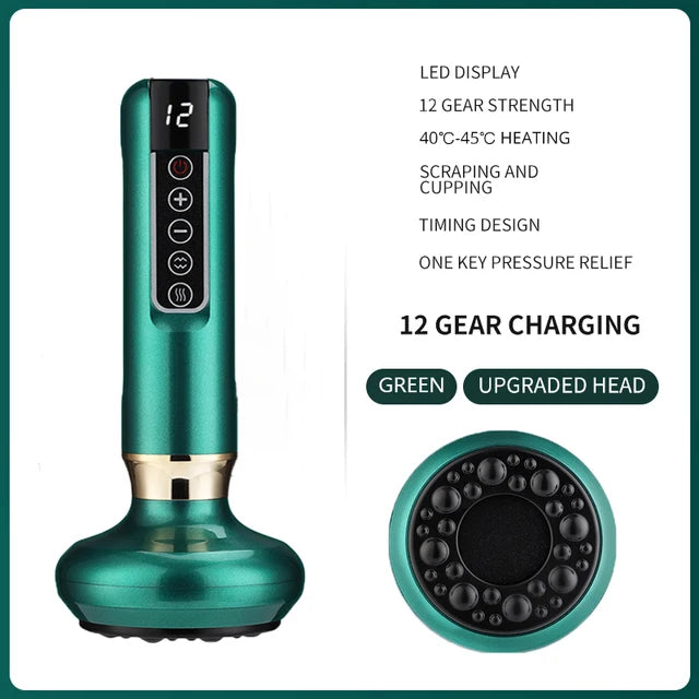 Electric Cupping Massager Vacuum Suction Cup GuaSha Anti Cellulite Beauty Health Scraping Infrared Heat Slimming Massage Therapy
