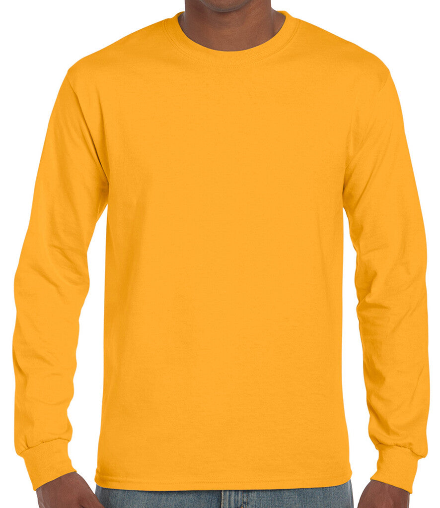 Gildan Mens Ultra Cotton Adult Long Sleeve T-Shirt Classic Fit Rib Cuffs Tee TOP