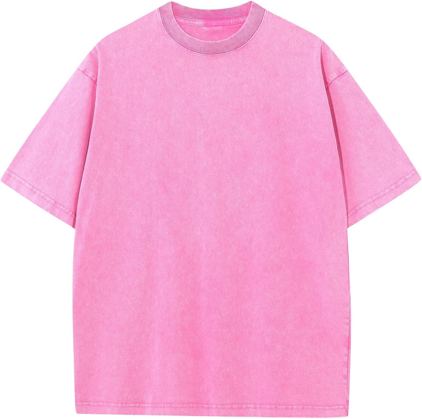 Men's Oversized Cotton T-Shirts Loose Fit Vintage Washed Tee Unisex Short Sleeve Casual Shirts Tops