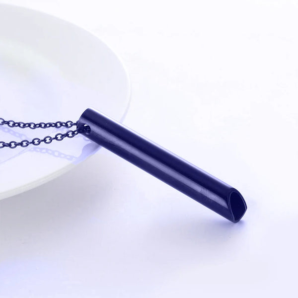 528 Hz Meditation Whistle Mindfulness Pendant Stainless Steel Vacuum Necklace Regulate Breathing Relieve Anxiety Spot