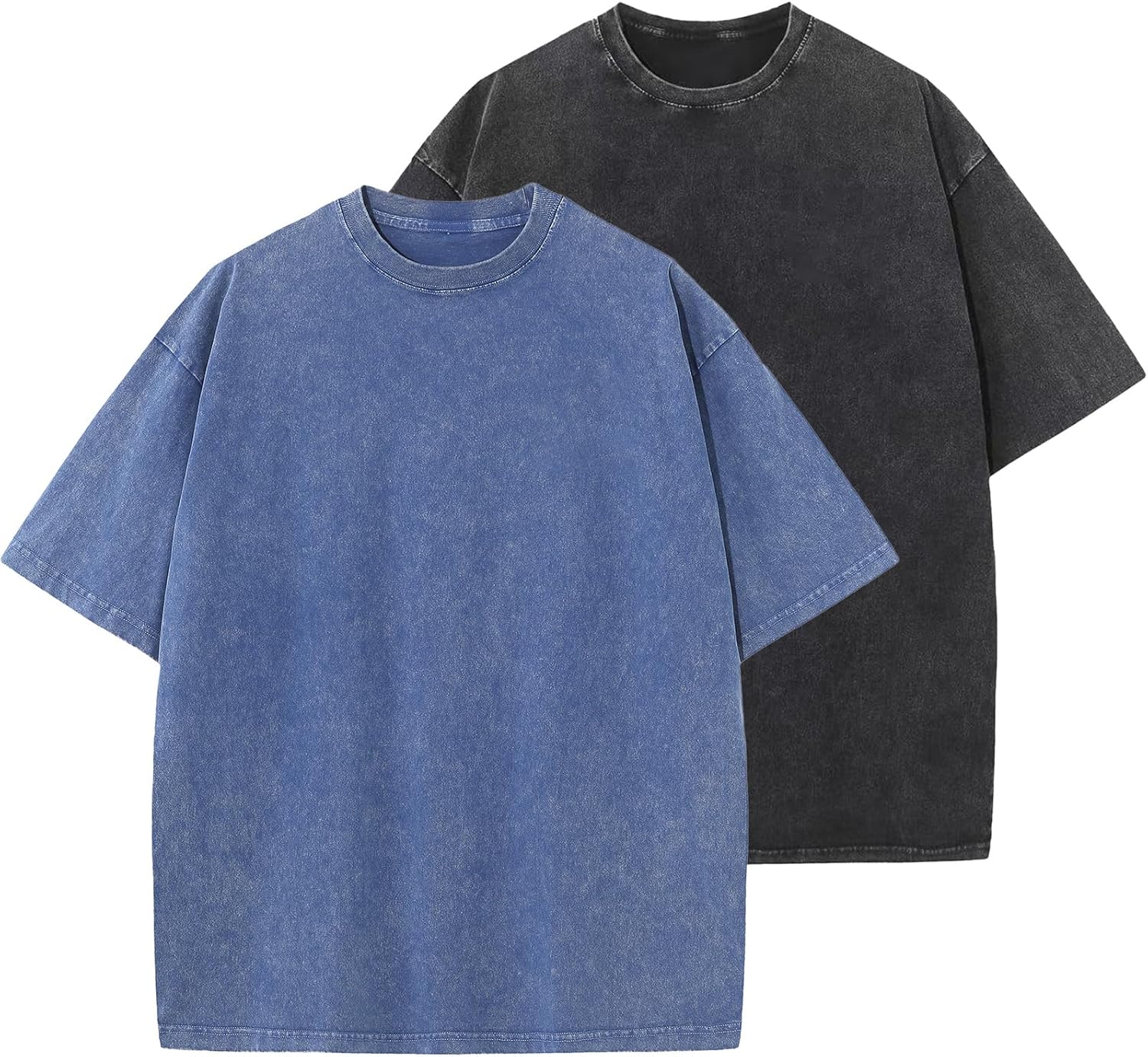 Men's Oversized Cotton T-Shirts Loose Fit Vintage Washed Tee Unisex Short Sleeve Casual Shirts Tops