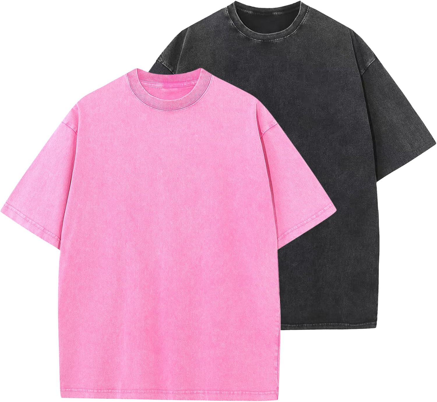 Men's Oversized Cotton T-Shirts Loose Fit Vintage Washed Tee Unisex Short Sleeve Casual Shirts Tops