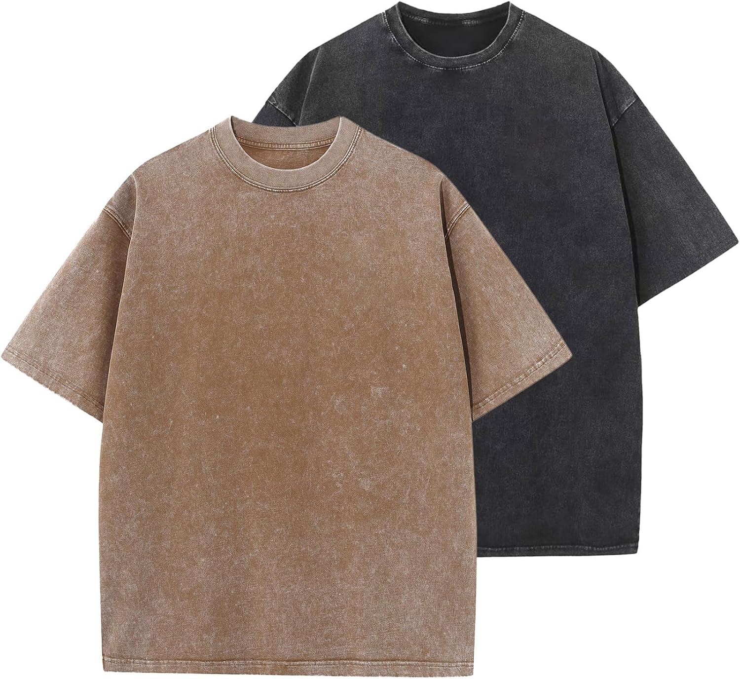 Men's Oversized Cotton T-Shirts Loose Fit Vintage Washed Tee Unisex Short Sleeve Casual Shirts Tops
