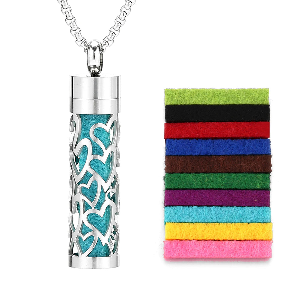 Rvs Holle Verticale Bar Luchtverfrisser Parfum Olie Diffuser Medaillon Charme Sieraden Hanger Ketting Voor Vrouwen Mannen Tiener