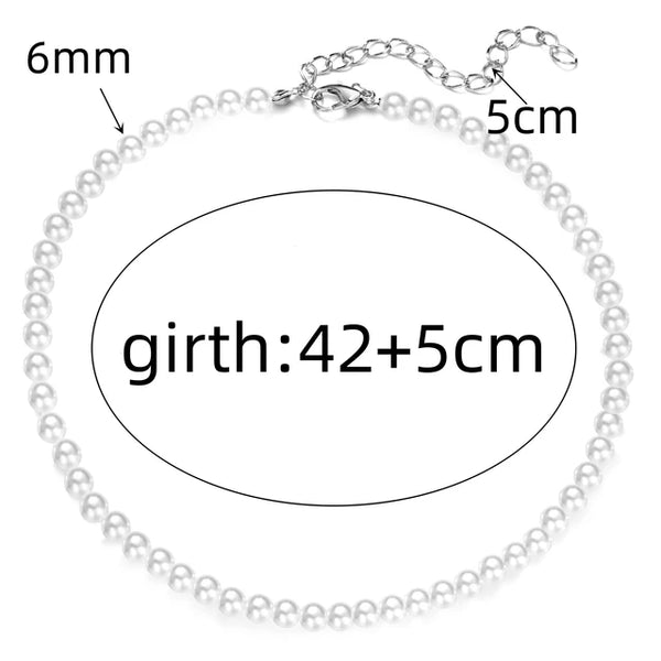 4mm-6mm Imitation Pearl Pendant Necklace for Women Elegant Romantic Invisible Fish Wire Clavicle Bead Collares Wedding Jewelry