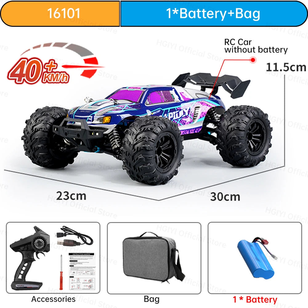 Teeggi 16101 /16102 PRO 1:16 70KM/H 4WD High Speed RC Car With LED Light Drift RC Off-Road Car Monster Truck Toy For Kid Gifts