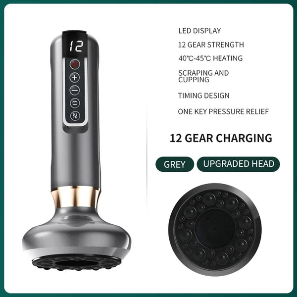 Electric Cupping Massager Vacuum Suction Cup GuaSha Anti Cellulite Beauty Health Scraping Infrared Heat Slimming Massage Therapy