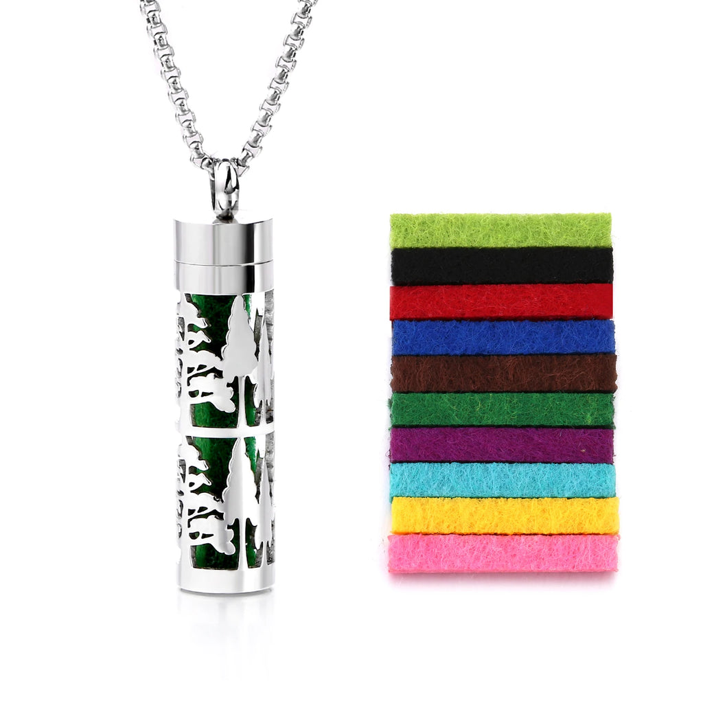Rvs Holle Verticale Bar Luchtverfrisser Parfum Olie Diffuser Medaillon Charme Sieraden Hanger Ketting Voor Vrouwen Mannen Tiener